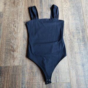 Abercrombie & Fitch Black Ruched Strap Bodysuit Size XS